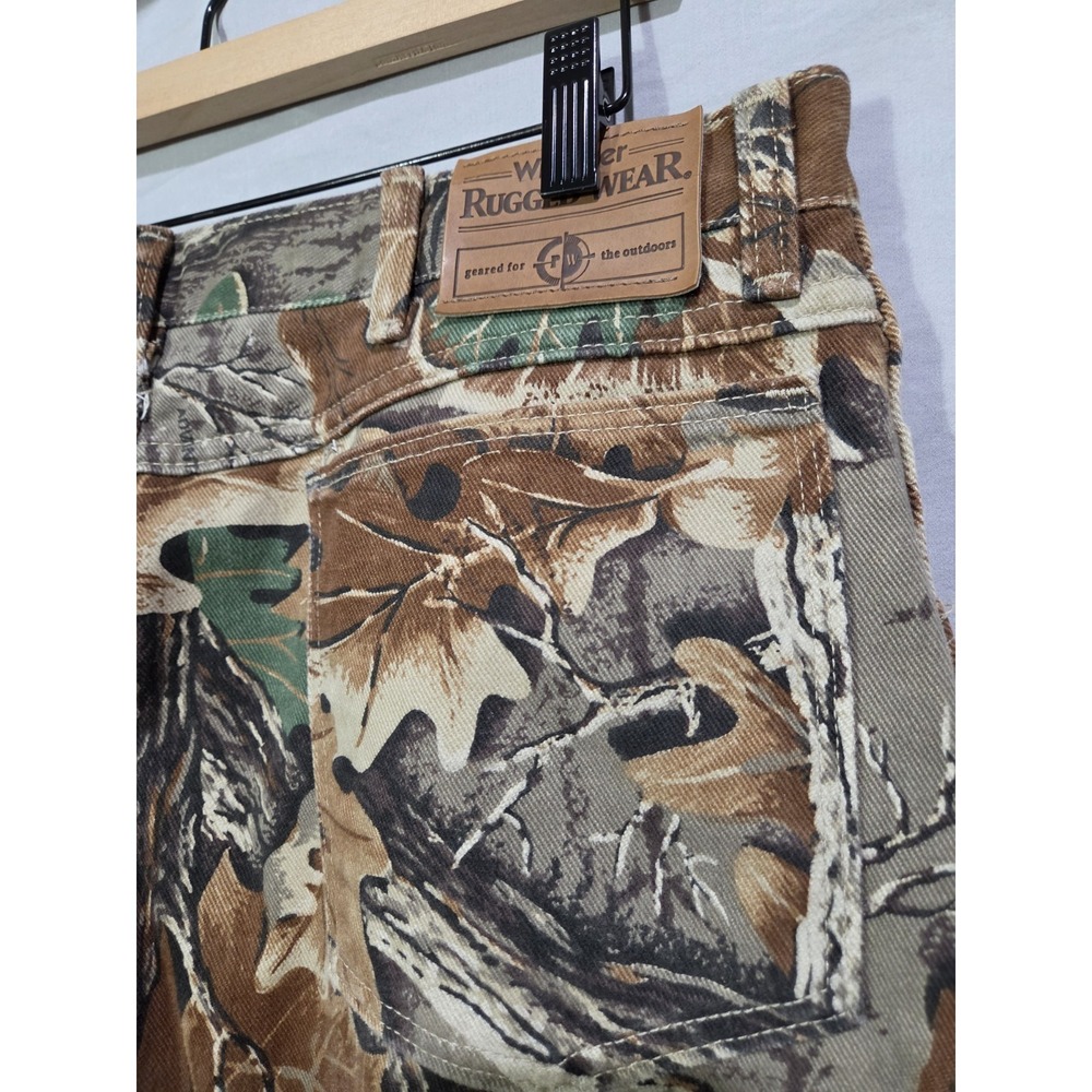 Wrangler Rugged Wear Camo Pants Mens 36x32 Brown Excellent Advantage Timber USA - Picture 4 of 7